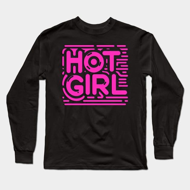 Hot Girl Long Sleeve T-Shirt by ArtFactoryAI